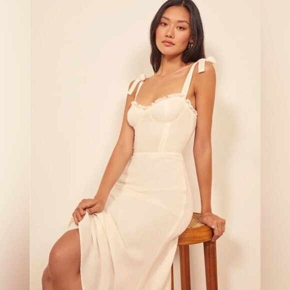 Reformation Dresses & Skirts - NEW Reformation Nikita Midi Dress in  White Ivory | size 6